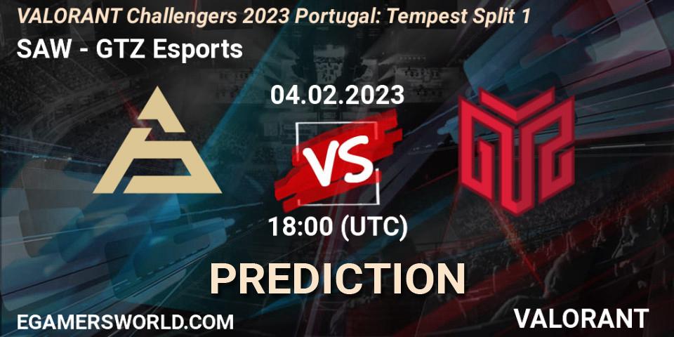SAW vs GTZ Esports: Betting TIp, Match Prediction. 04.02.23. VALORANT, VALORANT Challengers 2023 Portugal: Tempest Split 1