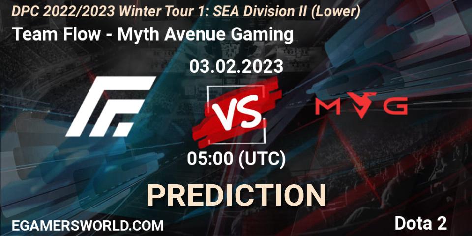 Team Flow vs Myth Avenue Gaming: Betting TIp, Match Prediction. 03.02.23. Dota 2, DPC 2022/2023 Winter Tour 1: SEA Division II (Lower)