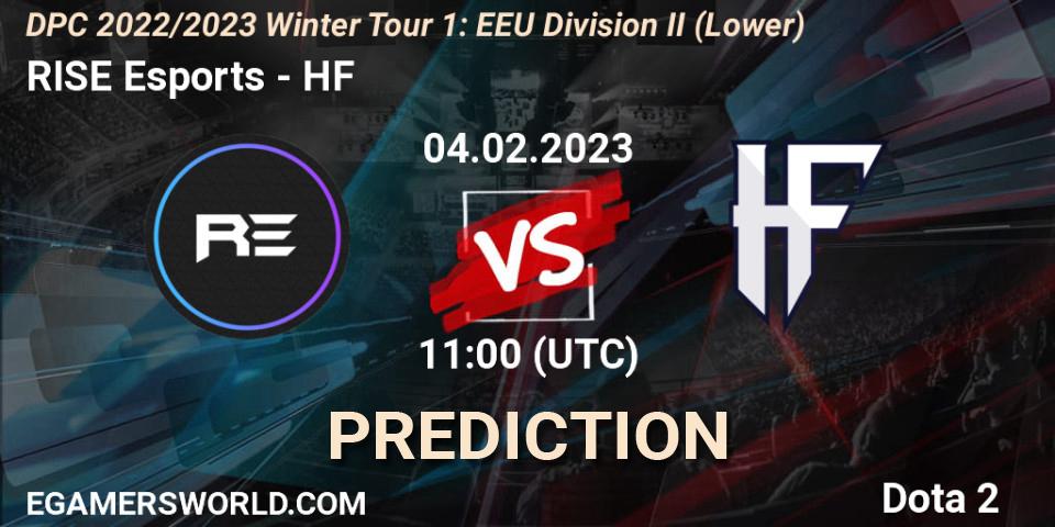 RISE Esports vs HF: Betting TIp, Match Prediction. 04.02.23. Dota 2, DPC 2022/2023 Winter Tour 1: EEU Division II (Lower)