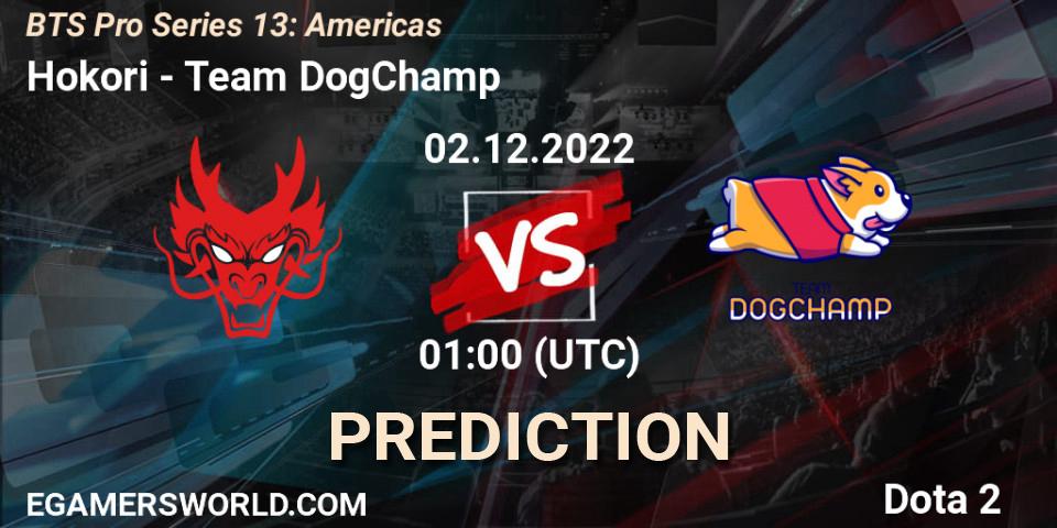 Hokori vs Team DogChamp: Betting TIp, Match Prediction. 02.12.22. Dota 2, BTS Pro Series 13: Americas