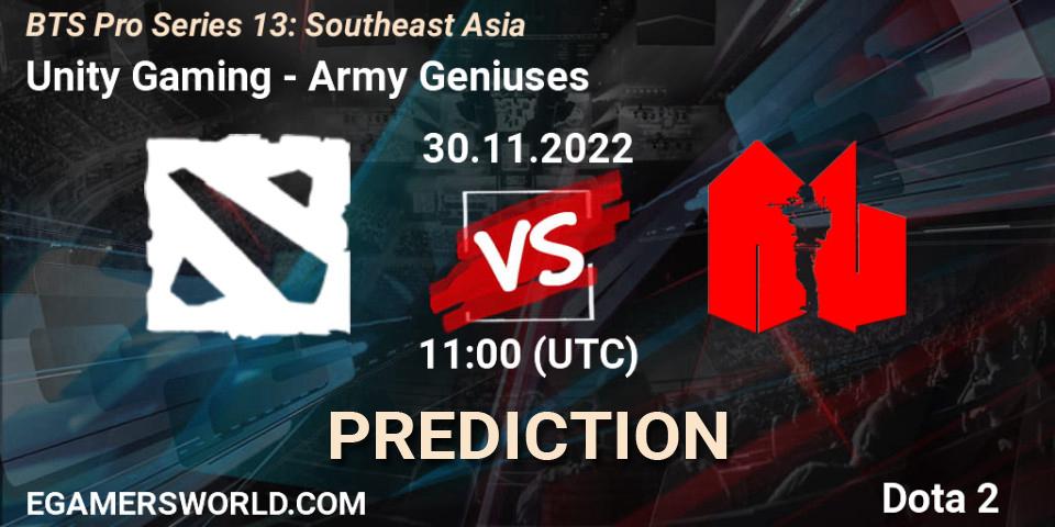 Unity Gaming vs Army Geniuses: Betting TIp, Match Prediction. 30.11.22. Dota 2, BTS Pro Series 13: Southeast Asia