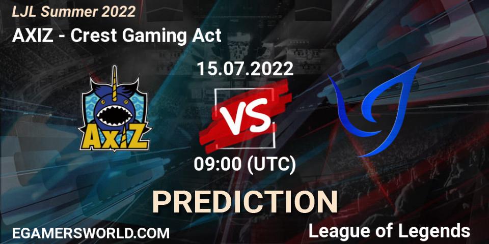 AXIZ vs Crest Gaming Act: Betting TIp, Match Prediction. 15.07.22. LoL, LJL Summer 2022