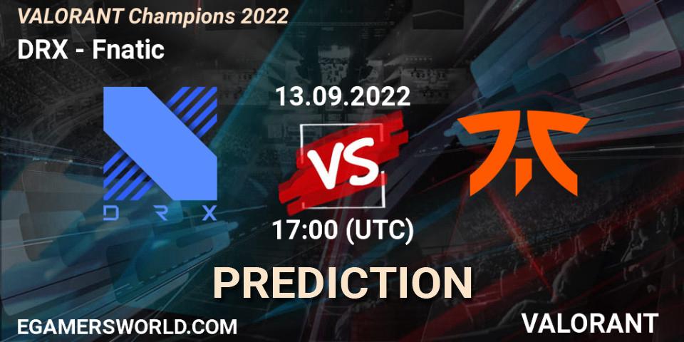 DRX vs Fnatic: Betting TIp, Match Prediction. 13.09.22. VALORANT, VALORANT Champions 2022