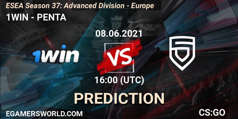 1WIN vs PENTA: Betting TIp, Match Prediction. 08.06.21. CS2 (CS:GO), ESEA Season 37: Advanced Division - Europe