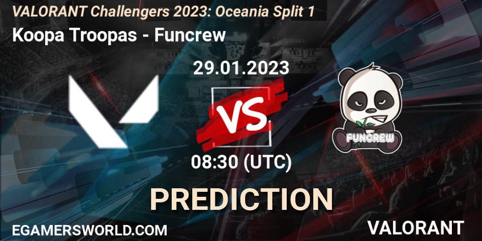 Koopa Troopas vs Funcrew: Betting TIp, Match Prediction. 29.01.23. VALORANT, VALORANT Challengers 2023: Oceania Split 1