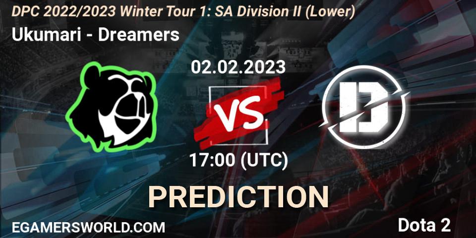 Ukumari vs Dreamers: Betting TIp, Match Prediction. 02.02.23. Dota 2, DPC 2022/2023 Winter Tour 1: SA Division II (Lower)