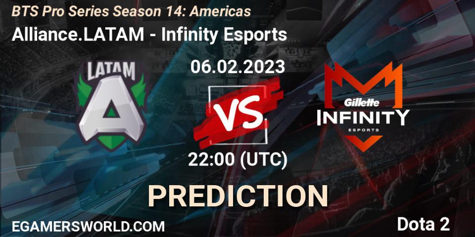 Alliance.LATAM vs Infinity Esports: Betting TIp, Match Prediction. 07.02.23. Dota 2, BTS Pro Series Season 14: Americas