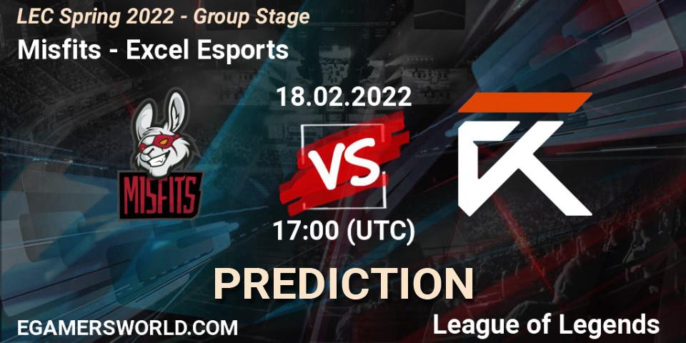 Misfits vs Excel Esports: Betting TIp, Match Prediction. 18.02.22. LoL, LEC Spring 2022 - Group Stage