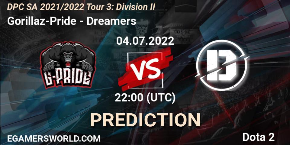 Gorillaz-Pride vs Dreamers: Betting TIp, Match Prediction. 04.07.22. Dota 2, DPC SA 2021/2022 Tour 3: Division II