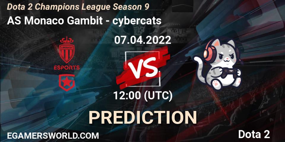 AS Monaco Gambit vs cybercats: Betting TIp, Match Prediction. 07.04.22. Dota 2, Dota 2 Champions League Season 9