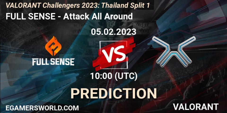 FULL SENSE vs Attack All Around: Betting TIp, Match Prediction. 05.02.23. VALORANT, VALORANT Challengers 2023: Thailand Split 1