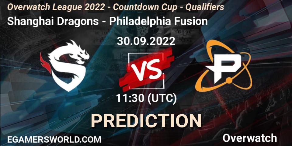 Shanghai Dragons vs Philadelphia Fusion: Betting TIp, Match Prediction. 30.09.22. Overwatch, Overwatch League 2022 - Countdown Cup - Qualifiers