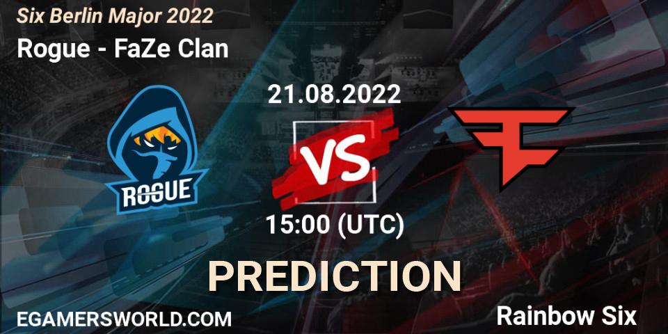 Rogue vs FaZe Clan: Betting TIp, Match Prediction. 21.08.22. Rainbow Six, Six Berlin Major 2022