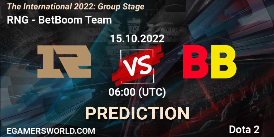 RNG vs BetBoom Team: Betting TIp, Match Prediction. 15.10.22. Dota 2, The International 2022: Group Stage