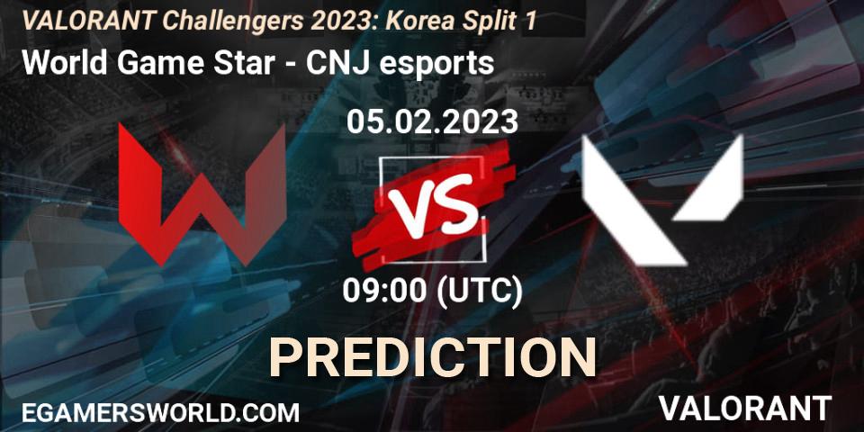 World Game Star vs CNJ Esports: Betting TIp, Match Prediction. 05.02.23. VALORANT, VALORANT Challengers 2023: Korea Split 1