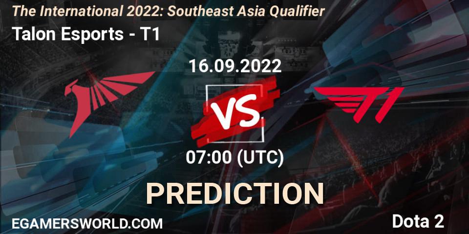 Talon Esports vs T1: Betting TIp, Match Prediction. 16.09.22. Dota 2, The International 2022: Southeast Asia Qualifier