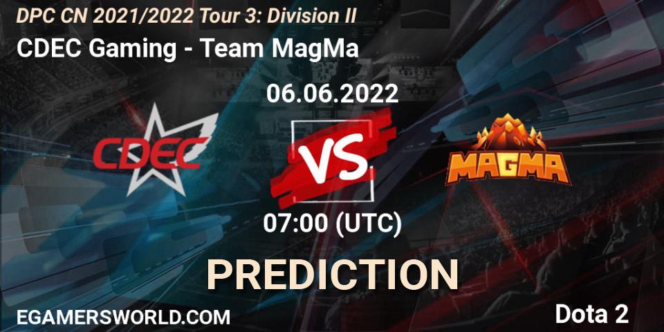 CDEC Gaming vs Team MagMa: Betting TIp, Match Prediction. 06.06.22. Dota 2, DPC CN 2021/2022 Tour 3: Division II