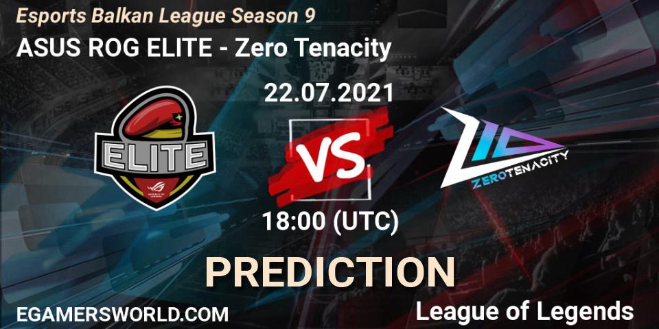 ASUS ROG ELITE vs Zero Tenacity: Betting TIp, Match Prediction. 22.07.21. LoL, Esports Balkan League Season 9