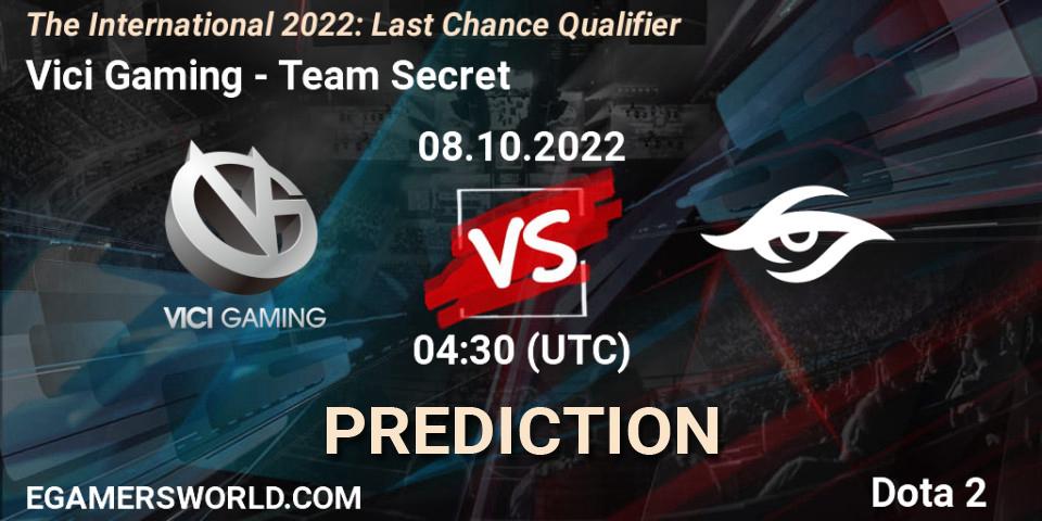Vici Gaming vs Team Secret: Betting TIp, Match Prediction. 08.10.22. Dota 2, The International 2022: Last Chance Qualifier