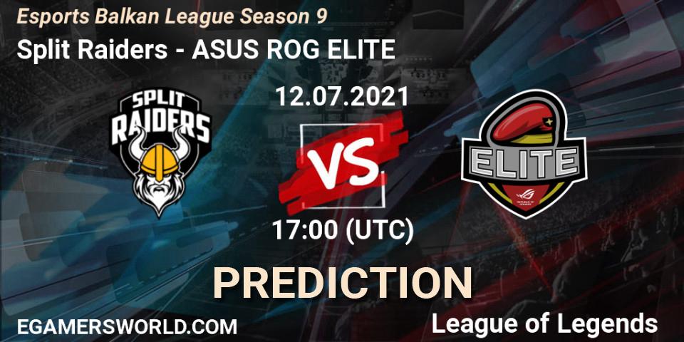 Split Raiders vs ASUS ROG ELITE: Betting TIp, Match Prediction. 12.07.21. LoL, Esports Balkan League Season 9