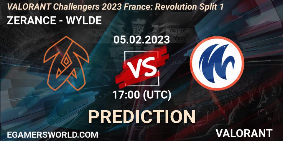 ZERANCE vs WYLDE: Betting TIp, Match Prediction. 05.02.23. VALORANT, VALORANT Challengers 2023 France: Revolution Split 1