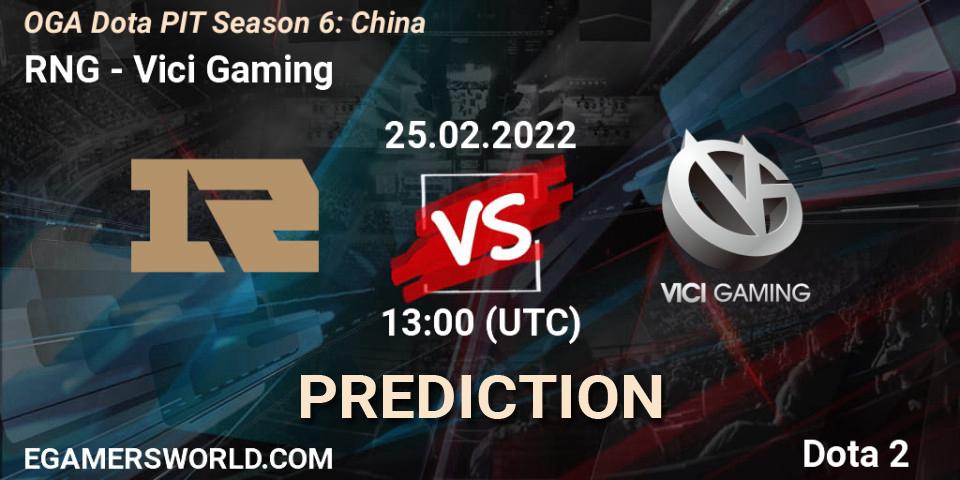 RNG vs Vici Gaming: Betting TIp, Match Prediction. 25.02.22. Dota 2, OGA Dota PIT Season 6: China
