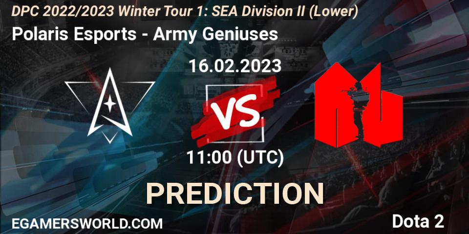 Polaris Esports vs Army Geniuses: Betting TIp, Match Prediction. 17.02.23. Dota 2, DPC 2022/2023 Winter Tour 1: SEA Division II (Lower)