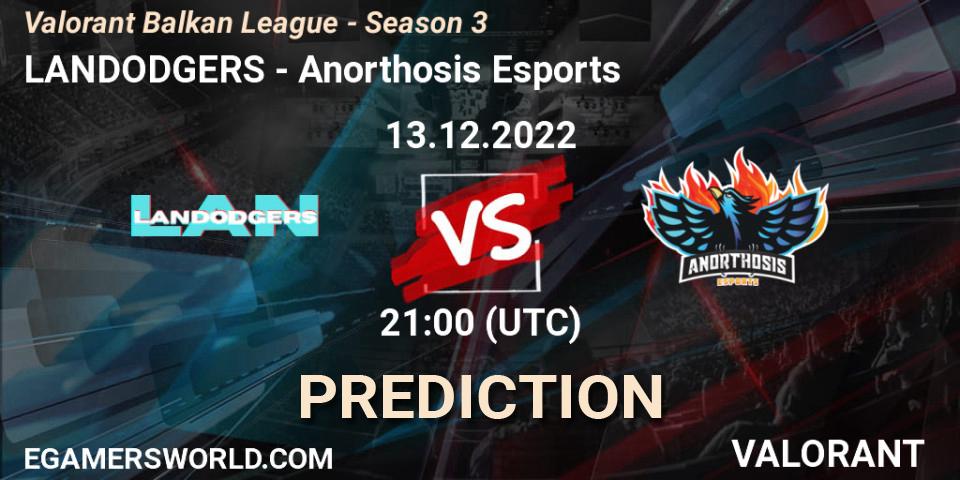 LANDODGERS vs Anorthosis Esports: Betting TIp, Match Prediction. 13.12.22. VALORANT, Valorant Balkan League - Season 3