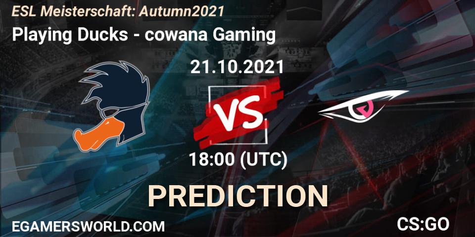 Playing Ducks vs cowana Gaming: Betting TIp, Match Prediction. 21.10.21. CS2 (CS:GO), ESL Meisterschaft: Autumn 2021