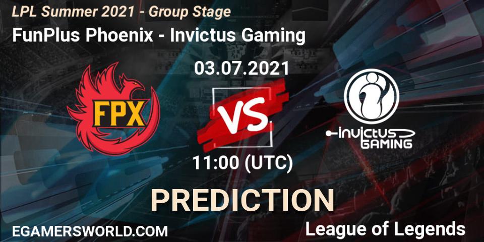 FunPlus Phoenix vs Invictus Gaming: Betting TIp, Match Prediction. 03.07.21. LoL, LPL Summer 2021 - Group Stage