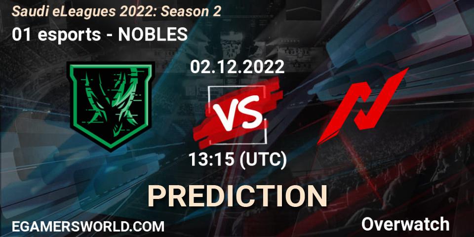 01 esports vs NOBLES: Betting TIp, Match Prediction. 02.12.22. Overwatch, Saudi eLeagues 2022: Season 2