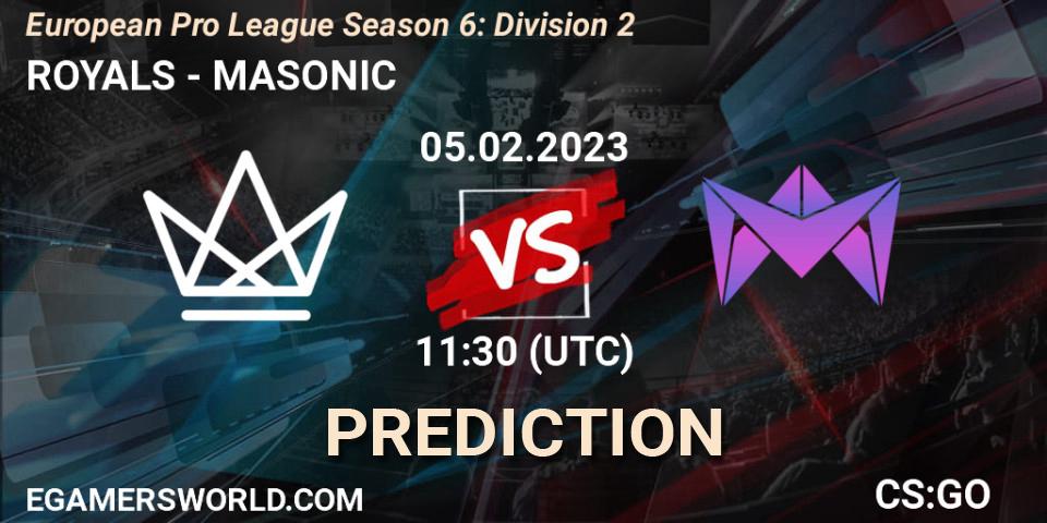 ROYALS vs MASONIC: Betting TIp, Match Prediction. 05.02.23. CS2 (CS:GO), European Pro League Season 6: Division 2