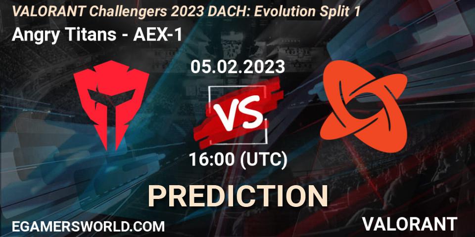Angry Titans vs AEX-1: Betting TIp, Match Prediction. 05.02.23. VALORANT, VALORANT Challengers 2023 DACH: Evolution Split 1