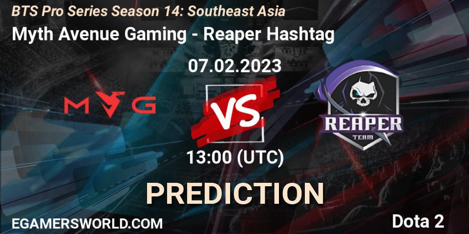Myth Avenue Gaming vs Reaper Hashtag: Betting TIp, Match Prediction. 07.02.23. Dota 2, BTS Pro Series Season 14: Southeast Asia