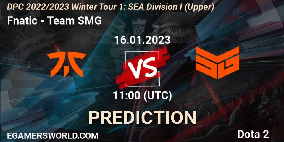 Fnatic vs Team SMG: Betting TIp, Match Prediction. 16.01.23. Dota 2, DPC 2022/2023 Winter Tour 1: SEA Division I (Upper)
