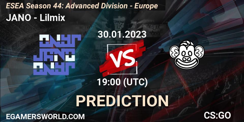 JANO vs Lilmix: Betting TIp, Match Prediction. 02.02.23. CS2 (CS:GO), ESEA Season 44: Advanced Division - Europe