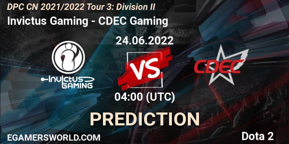Invictus Gaming vs CDEC Gaming: Betting TIp, Match Prediction. 24.06.22. Dota 2, DPC CN 2021/2022 Tour 3: Division II
