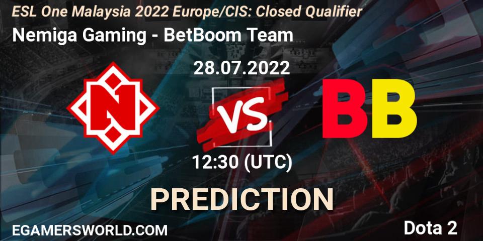 Nemiga Gaming vs BetBoom Team: Betting TIp, Match Prediction. 28.07.22. Dota 2, ESL One Malaysia 2022 Europe/CIS: Closed Qualifier