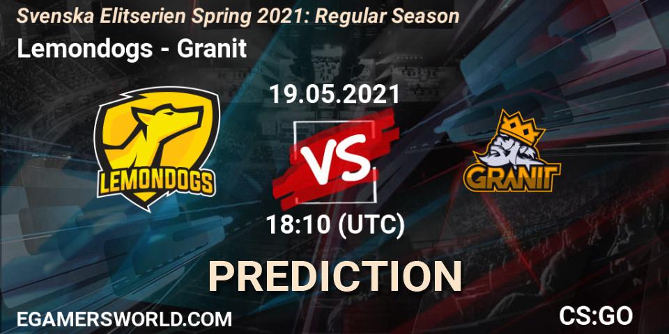 Lemondogs vs Granit: Betting TIp, Match Prediction. 19.05.21. CS2 (CS:GO), Svenska Elitserien Spring 2021: Regular Season