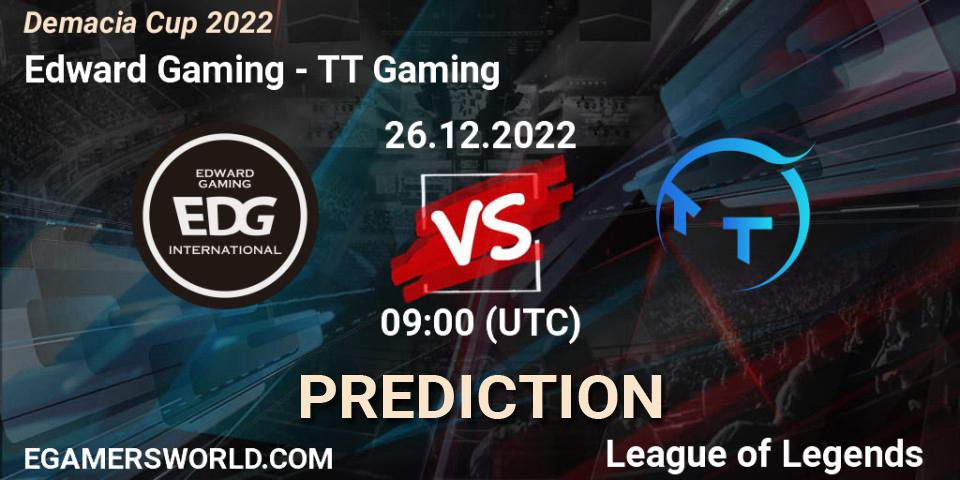 Edward Gaming vs TT Gaming: Betting TIp, Match Prediction. 26.12.22. LoL, Demacia Cup 2022