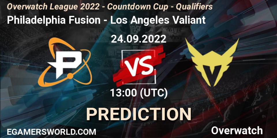 Philadelphia Fusion vs Los Angeles Valiant: Betting TIp, Match Prediction. 24.09.22. Overwatch, Overwatch League 2022 - Countdown Cup - Qualifiers