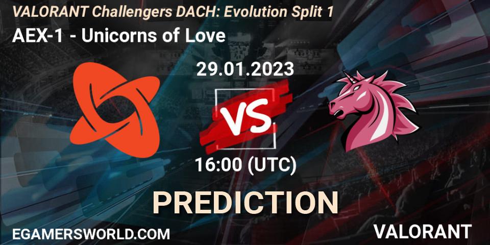AEX-1 vs Unicorns of Love: Betting TIp, Match Prediction. 29.01.23. VALORANT, VALORANT Challengers 2023 DACH: Evolution Split 1