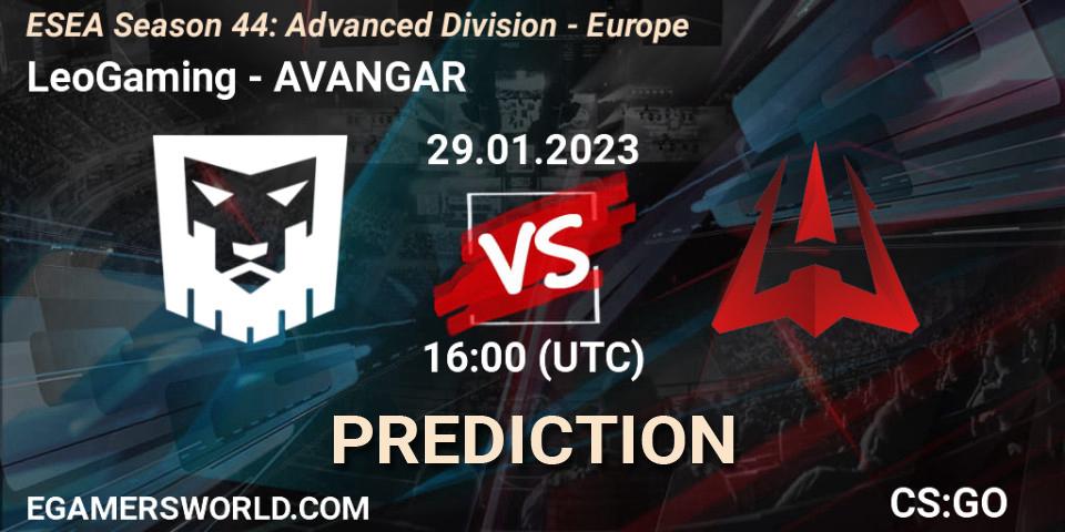 LeoGaming vs AVANGAR: Betting TIp, Match Prediction. 29.01.23. CS2 (CS:GO), ESEA Season 44: Advanced Division - Europe