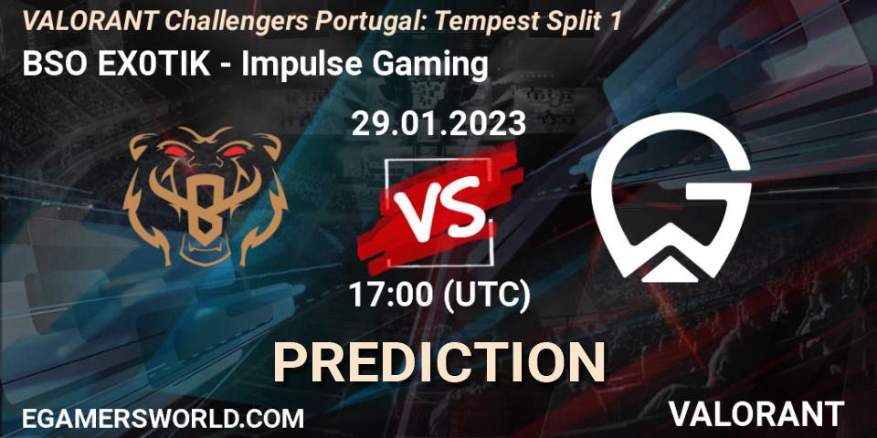 BSO EX0TIK vs Impulse Gaming: Betting TIp, Match Prediction. 29.01.23. VALORANT, VALORANT Challengers 2023 Portugal: Tempest Split 1