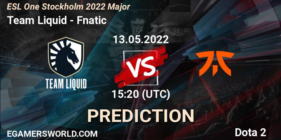 Team Liquid vs Fnatic: Betting TIp, Match Prediction. 13.05.22. Dota 2, ESL One Stockholm 2022 Major