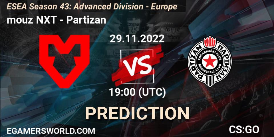 mouz NXT vs Partizan: Betting TIp, Match Prediction. 29.11.22. CS2 (CS:GO), ESEA Season 43: Advanced Division - Europe