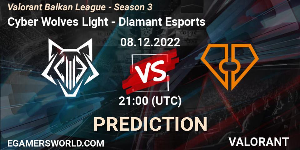 Cyber Wolves Light vs Diamant Esports: Betting TIp, Match Prediction. 08.12.22. VALORANT, Valorant Balkan League - Season 3