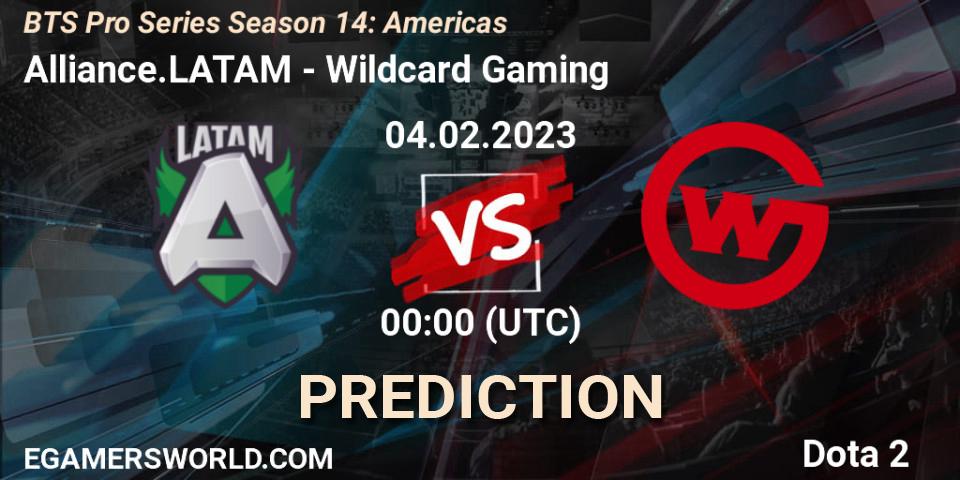 Alliance.LATAM vs Wildcard Gaming: Betting TIp, Match Prediction. 04.02.23. Dota 2, BTS Pro Series Season 14: Americas