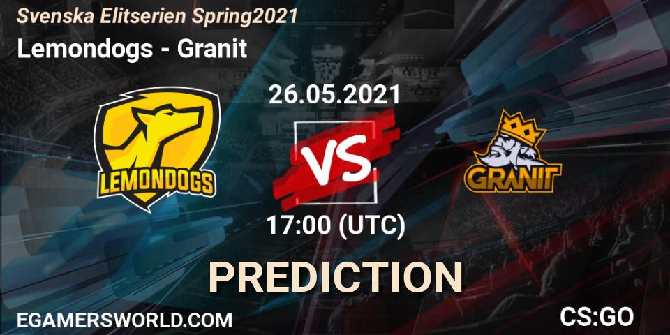 Lemondogs vs Granit: Betting TIp, Match Prediction. 26.05.21. CS2 (CS:GO), Svenska Elitserien Spring 2021