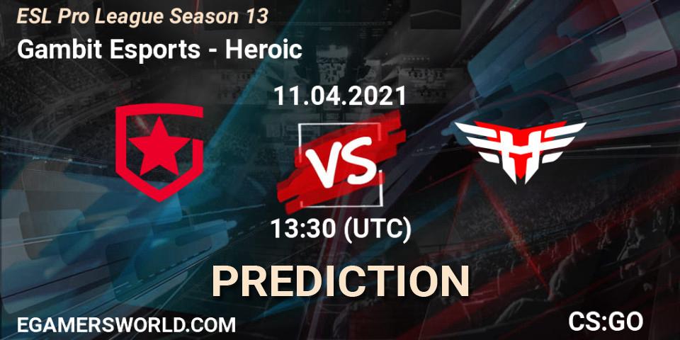 Gambit Esports vs Heroic: Betting TIp, Match Prediction. 11.04.21. CS2 (CS:GO), ESL Pro League Season 13